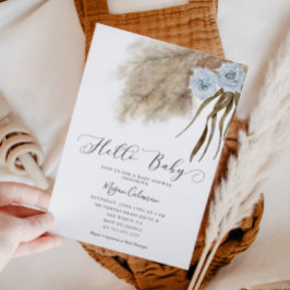 Boho Pampas Grass Boy Baby Shower Einladung