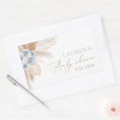 Boho Pampas Grass Boy Baby Shower Rechteckiger Aufkleber (Umschlag)