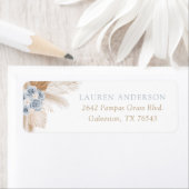 Boho Pampas Grass Boy Baby Shower Rücksendeadresse (Insitu)