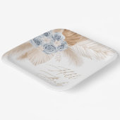 Boho Pampas Grass Boy Babydusche Teller (Gewinkelt)