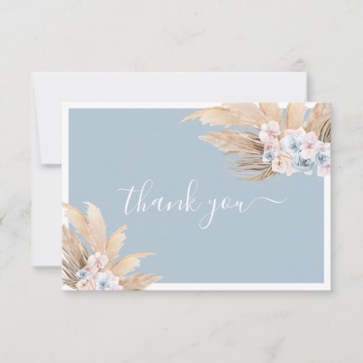 Boho Pampas Grass Boy Dankeschön Karte (Vorderseite)