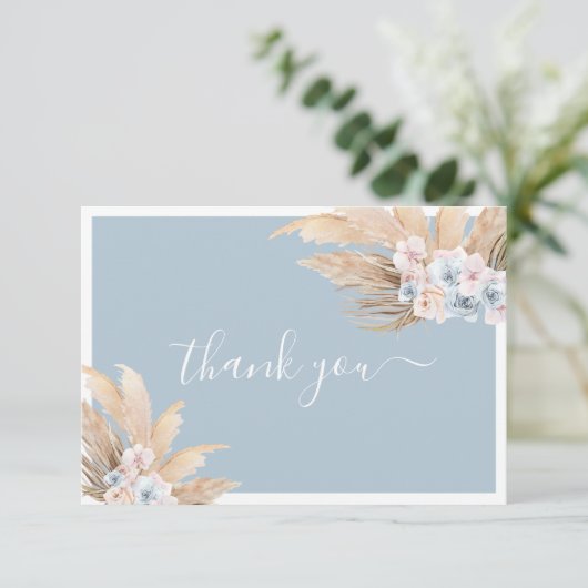 Boho Pampas Grass Boy Dankeschön Karte (Stehend Vorderseite)