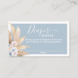 Boho Pampas Grass Boy Diaper Raffle Card Begleitkarte