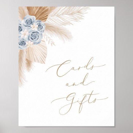 Boho Pampas Grass Boy Kinderduschkarten und Gesche Poster (Vorne)