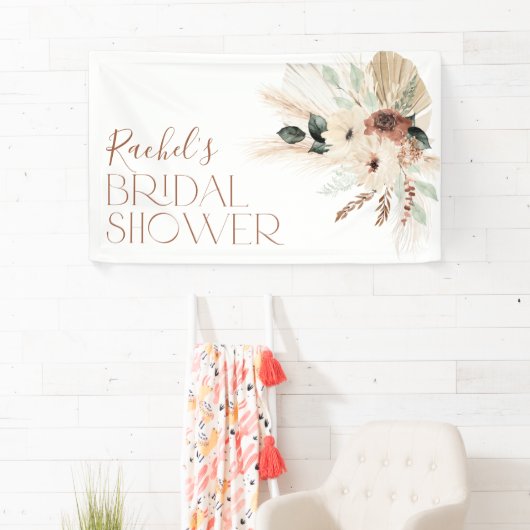 Boho Pampas Grass Brautparty Backbanner Banner (Insitu)