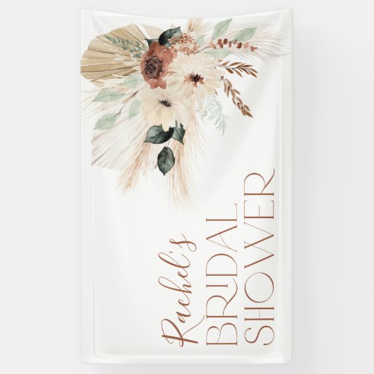 Boho Pampas Grass Brautparty Backbanner Banner (Vertikal)
