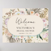 Boho Pampas Grass Brautparty Begrüßungszeichen Poster (Vorne)