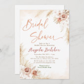 Boho Pampas Grass - Brautparty Boho Einladung (Vorne/Hinten)