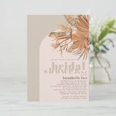 Boho Pampas Grass Brautparty by Mail Einladung (Stehend Vorderseite)