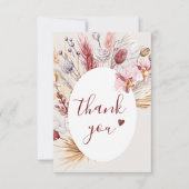 Boho Pampas Grass Brautparty Dankeschön Karte (Vorderseite)