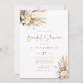 Boho Pampas Grass Brautparty Einladung (Vorderseite)