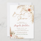 Boho pampas Grass Brautparty Einladung (Vorderseite)