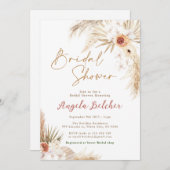 Boho pampas Grass Brautparty Einladung (Vorne/Hinten)