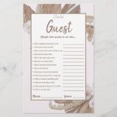 Boho Pampas Grass Brautparty Game (Vorderseite)