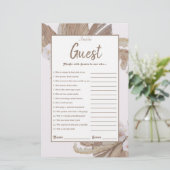 Boho Pampas Grass Brautparty Game (Stehend Vorderseite)