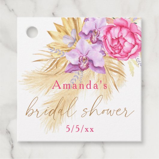 Boho pampas grass - Brautparty Geschenkanhänger (Vorderseite)