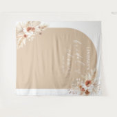 Boho Pampas Grass Brautparty Hintergrund Tapestati Wandteppich (Vorderseite (Horizontal))