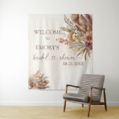 Boho Pampas Grass Brautparty Hintergrund Tapestati Wandteppich (Beispiel)