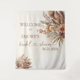 Boho Pampas Grass Brautparty Hintergrund Tapestati Wandteppich