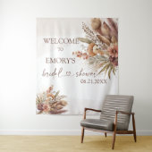 Boho Pampas Grass Brautparty Hintergrund Tapestati Wandteppich (Beispiel)