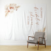 Boho Pampas Grass Brautparty Hintergrund Tapestati Wandteppich (Beispiel (Horizontal))