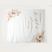 Boho Pampas Grass Brautparty Hintergrund Tapestati Wandteppich (Vorderseite (Horizontal))