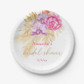 Boho pampas grass - Brautparty Pappteller (Vorderseite)