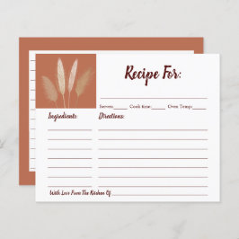 Boho Pampas Grass Brautparty Rezept Karte
