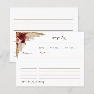 Boho Pampas Grass Brautparty Rezept Karte