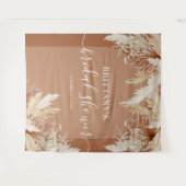 Boho Pampas Grass Brautparty Wandteppich (Vorderseite (Horizontal))