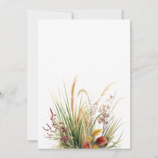 Boho Pampas Grass Bridal Dusche Einladung (Rückseite)