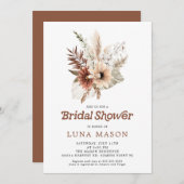 Boho Pampas Grass Bridal Dusche Einladung (Vorne/Hinten)