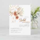 Boho Pampas Grass Bridal Dusche Einladung (Stehend Vorderseite)