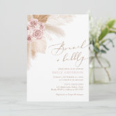 Boho Pampas Grass Brunch und Bubbly Brautparty Einladung (Stehend Vorderseite)