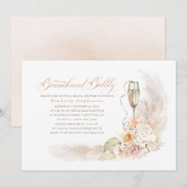 Boho Pampas Grass Brunch und Bubbly Brautparty Einladung