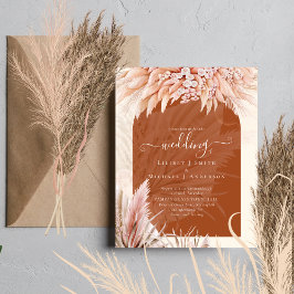 BOHO Pampas Grass Budget Einladung zur Hochzeit Flyer