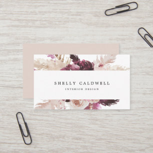 Boho Pampas Grass Business Card Visitenkarte