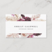 Boho Pampas Grass Business Card Visitenkarte (Vorderseite)