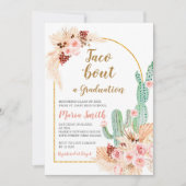 Boho Pampas Grass cactus Taco über einen Abschluss Einladung (Vorderseite)