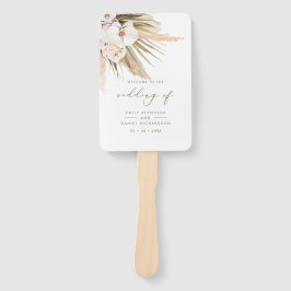 Boho Pampas Grass & Calligraphy Wedding Program Fächer