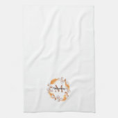 Boho Pampas Grass | Cotton Wreath Monogram Geschirrtuch (Vertikal)