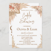 Boho Pampas Grass Couples Dusche Einladung (Vorne/Hinten)