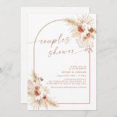 Boho Pampas Grass Couples Dusche Einladung (Vorne/Hinten)
