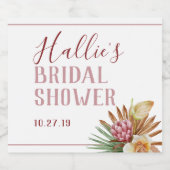 Boho Pampas Grass Custom Alkoholflaschenetikett (Einzelnes Label)