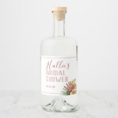 Boho Pampas Grass Custom Alkoholflaschenetikett (Vorderseite)