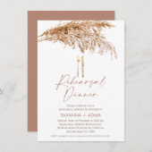 Boho Pampas Grass Cutlery Probe Dinner Einladung (Vorne/Hinten)