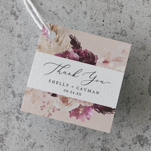 Boho Pampas Grass | Danke Geschenkanhänger