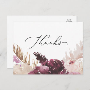 Boho Pampas Grass Danke Postcard Postkarte