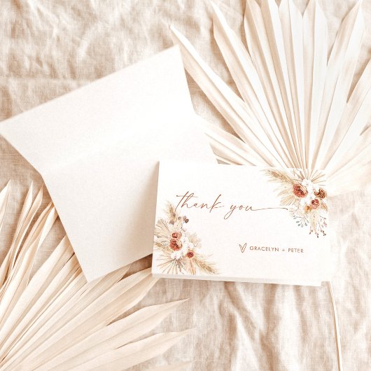 Boho Pampas Grass Dankeschön Karte