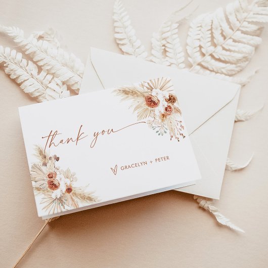 Boho Pampas Grass Dankeschön Karte